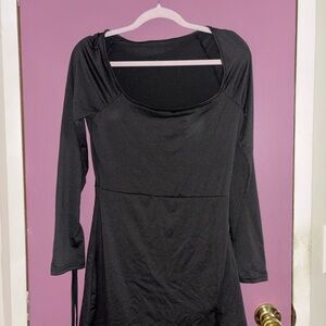 Elegant Black Long Sleeve Dress